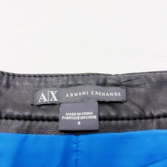 Armani Exchange Mini Skirt Leather Banded Waist SZ8 - Picture 4 of 7